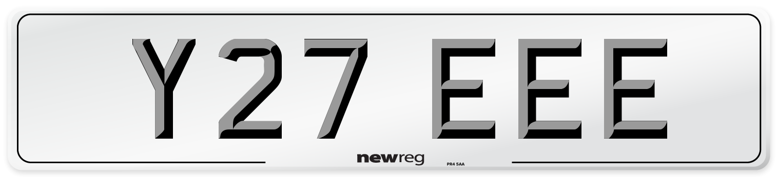 Y27 EEE Number Plate from New Reg
